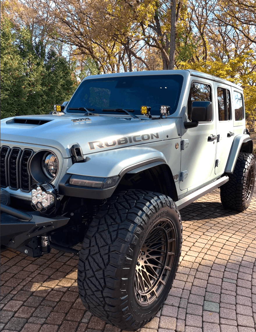 Jeep Wrangler Rubicon after exterior detail with gleaming paint finish