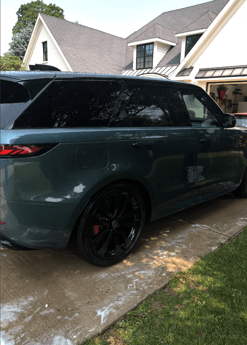 Range Rover Sport rear view after full exterior detail
